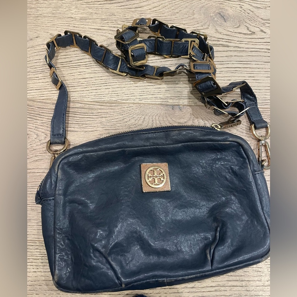 Tory Burch Blue Leather Crossbody Bag